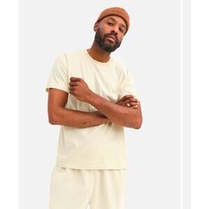 Mate The Label Men's Organic Cotton Crew Neck Tee Bone Small